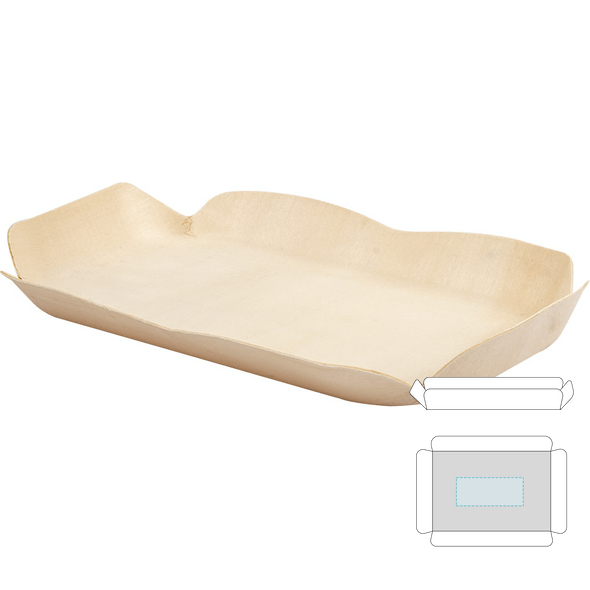 Rectangular Barquettes "Wood" Wood